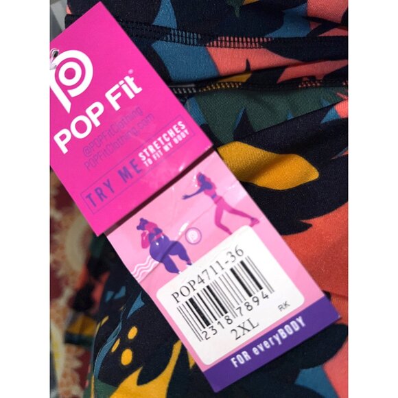 Colorful Pop Fit 2XL High-Waisted Capris With Pockets - Picture 3 of 3